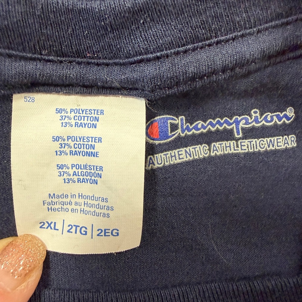 Champion T-Shirt Men 2XL Navy Blue Excellent Illinois Basketball NCAA Graphic - Picture 3 of 6